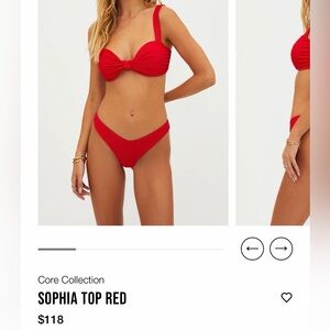 Beach riot red ribbed bikini set/  top size medium / bottom size large